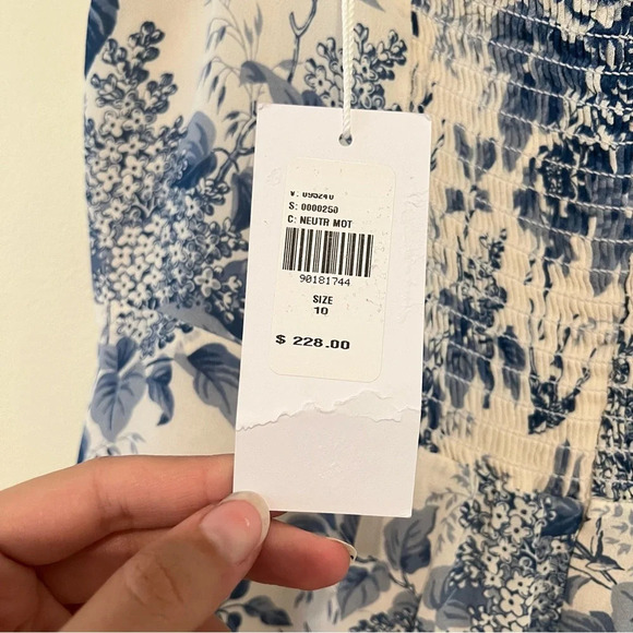 Reformation Rosi Sweetheart Cap Sleeve Formal Midi Dress Pompadour Blue 10 NWT - Picture 6 of 10